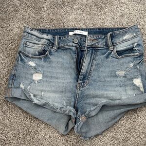 Eunina Distressed Light Wash Denim Cutoff Shorts - Light Blue